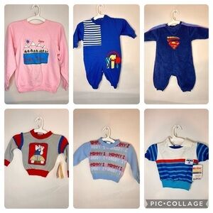 Vintage Kids Clothing Lot Sweaters One Piece Fleece Boys Girls Sizes Vary